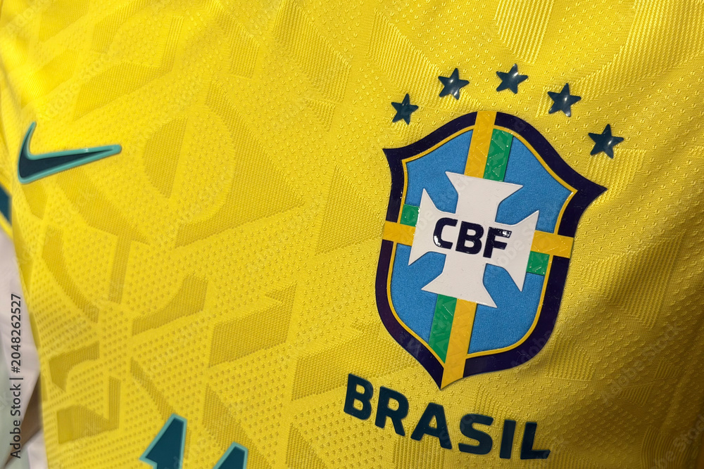 Naklejka premium View of the Logo of Brasil National Football Team