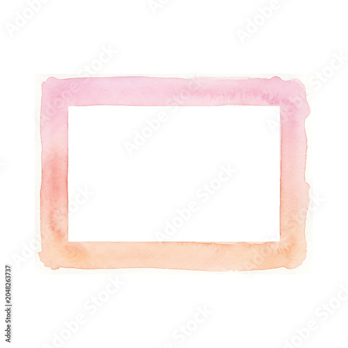 Beautiful watercolor frame clip art with soft pink and orange hues