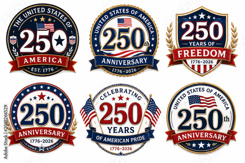 250th anniversary of american independence emblem assortment