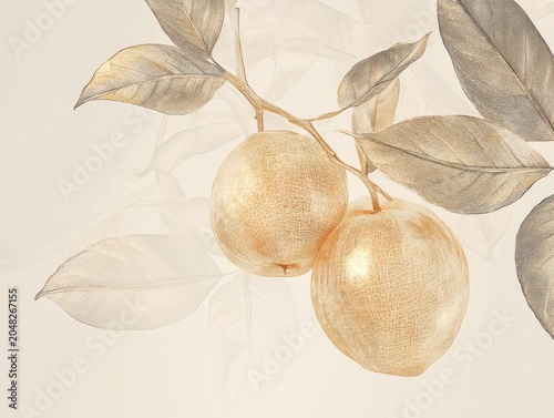 Golden oranges in elegant composition nature still life minimalistic close-up view artistic expression