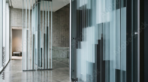 Contemporary Interior with Glass and Concrete Architecture