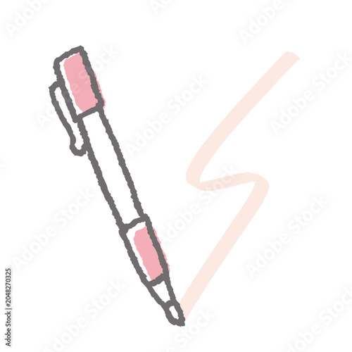 ラインマーカーあるいは蛍光ペンの手描き風カラーイラスト