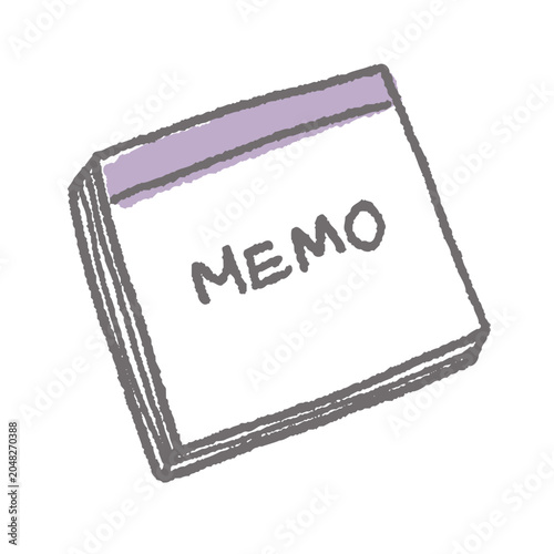 「MEMO」の文字が入ったメモパッドのカラーイラスト