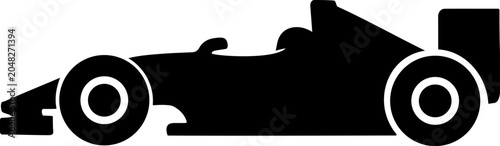 Race car silhouette icon for formula motorsport championship and fast speed driving design elements