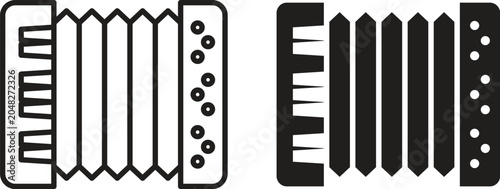 Cuadro en lienzo Accordion icon vector collection