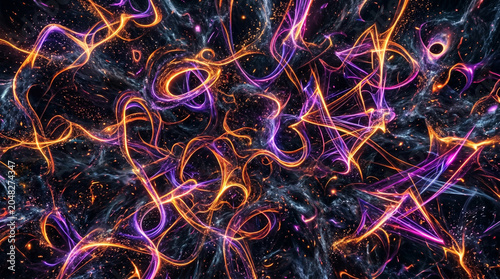 Dynamic Abstract Glowing Energy Lines Background