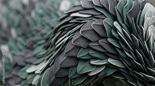 Abstract Organic Scales Texture in Green and Grey