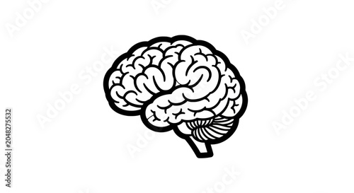 Foto Profile outline of human brain for cognitive studies