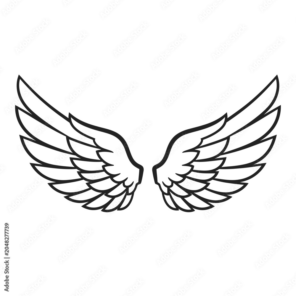 Obraz premium cotton candy vector Minimalist angel wings graphic illustration for spiritual design