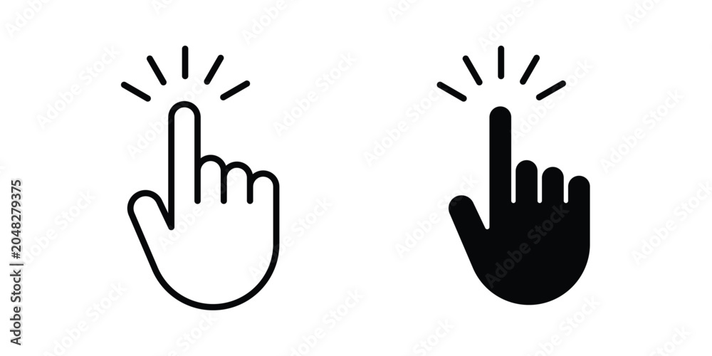 Obraz premium Click Hand icon pack in black vector type