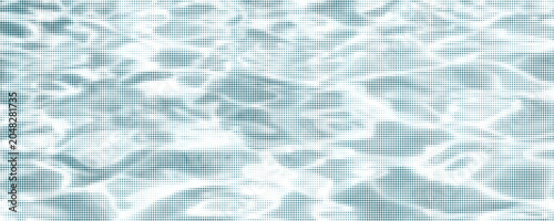 Tableau sur toile Blue halftone water surface with ripple waves and sunlight reflection