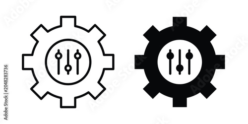 Schilderij op canvas Mass customization icon pack in black vector type