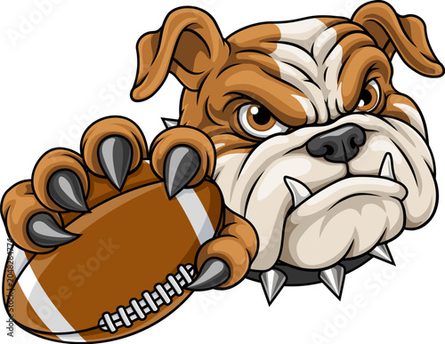 A bulldog dog American foot...