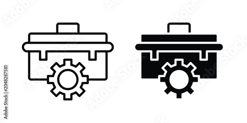 Toolbox icon pack in black vector type
