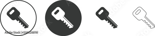 Key icons featuring secure access symbols for locksmith services, authentication systems, and security technology applications.