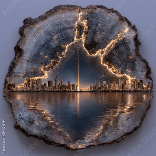 World Environment Day Time Narrative Poster, Tree Ring Time Scale, Silver Highlight Ecological Node, Hope Seed Urban Texture, Half-Century Environmental Development Material