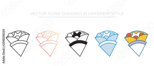 Crepe Icon Set Isolated on White Background Illustration
