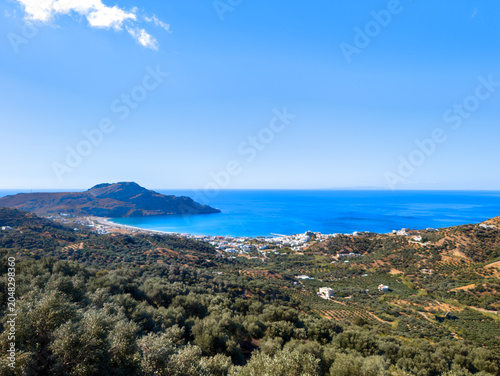 Tableau sur toile View of the town of Plakias and the Libyan Sea in the south of the Greek island