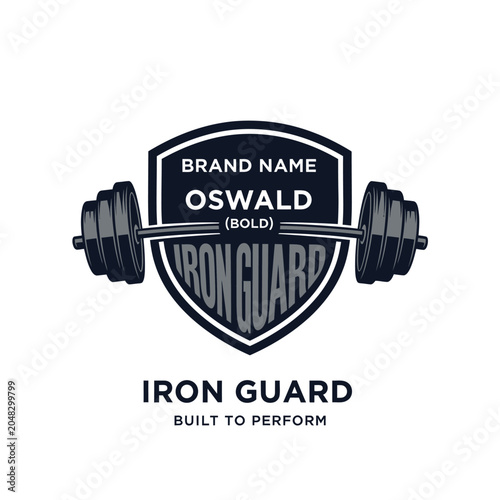 Фотография powerful gym with protective shield weightlifting barbell strength performance e