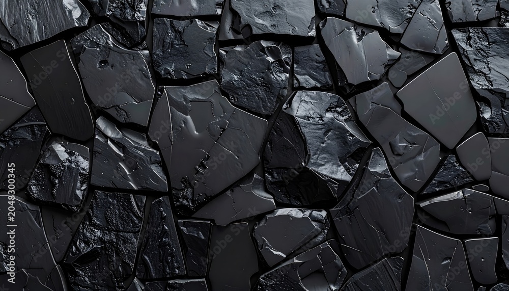 Fototapeta premium Dark Textured Stone Wall Background Abstract Pattern.