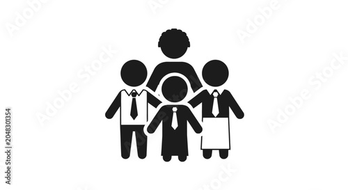 Foto Professional business group silhouette with four diverse figures