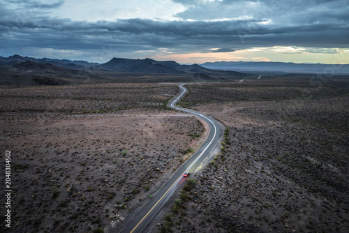 Fotografija Aerial view of Arizona's uninhabited areas along Route 66.