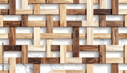 Woven Wood Texture Pattern Abstract Background.