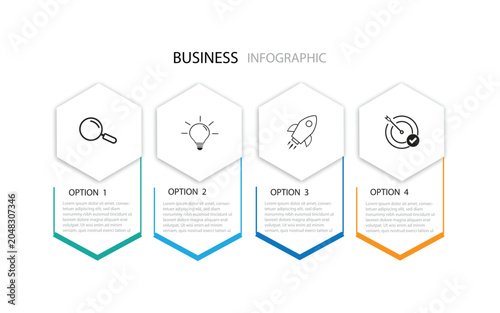 modern design template for infographics with 4 steps