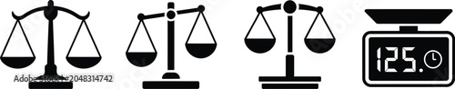 Φωτογραφία Scales Icons Featuring Law Scale Icon, Scales Vector Icon, and Justice Symbol fo