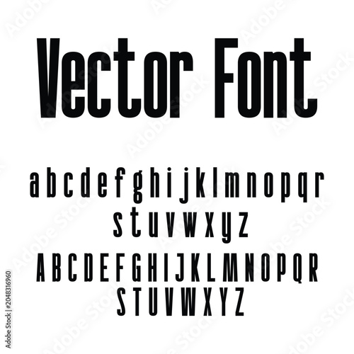 Tall narrow display typography vector alphabet elements