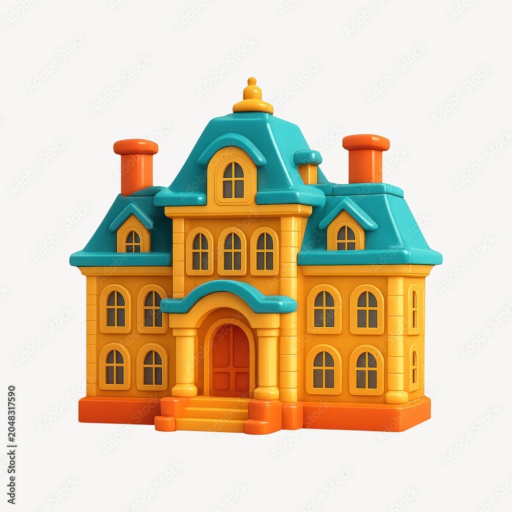 Obraz premium Colorful toy house illustration