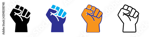 Obraz na plátně Power and protest hand icon vector illustration