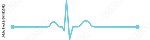 Fotografía Heartbeat forming a heart shape with ECG pulse line vector illustration abstract