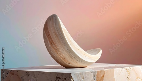 Elegant Marble Sculpture on Display with Soft Background