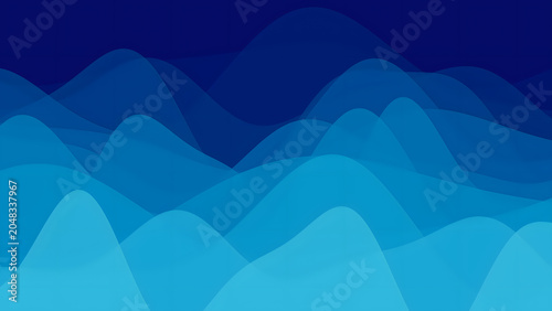 Abstract Blue Fluid Waves Background