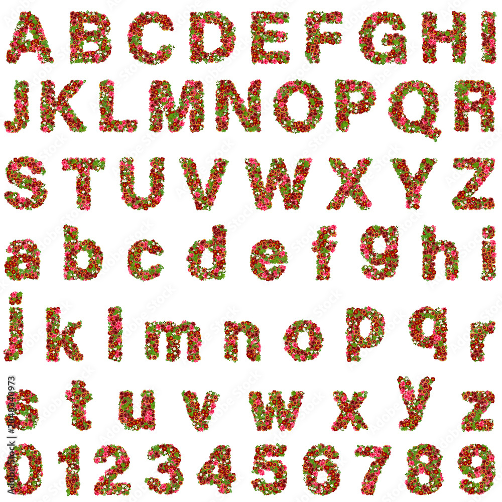 Naklejka premium Alphabet letters uppercase and lowercase vector illustration isolated on transparent background