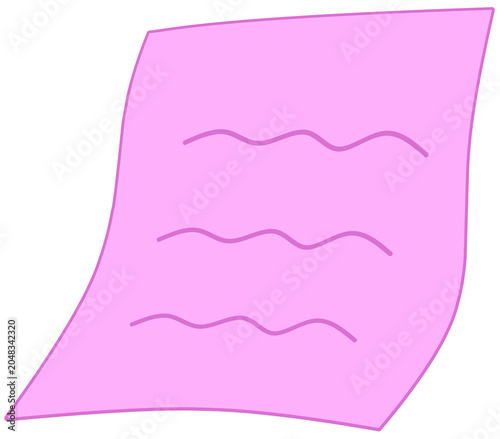 Curved Pink Note Paper Illustration