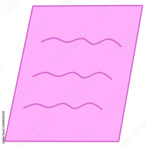 Pink Rectangular Note Paper Illustration