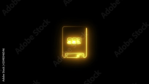Glowing neon ssd storage animation for tech and data concepts