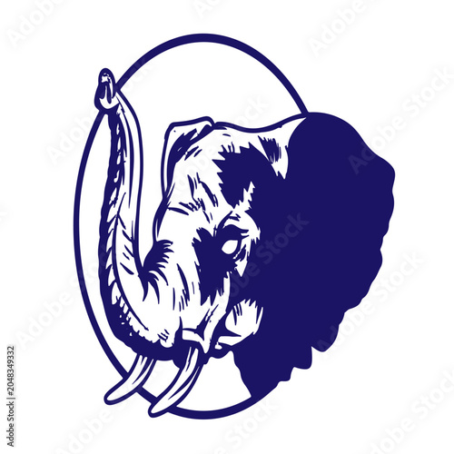 Elephant Head Vector Logo Illustration