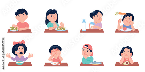 Bild auf Leinwand Kids unhappy food