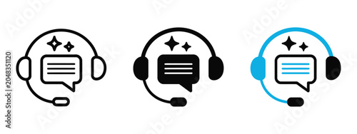 Tableau sur toile AI Customer Service Contact Support Icon for App and Website, Modern Help Desk A