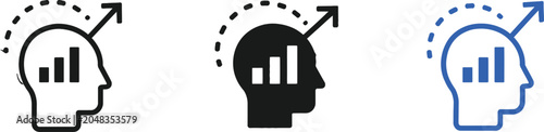 Fotografía Human Mind Growth and Potential Development Icon Set