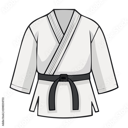 White Karate Uniform with Black Belt
