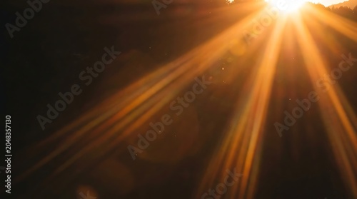 Golden Hour Sunbeam Flare with Lens Effect