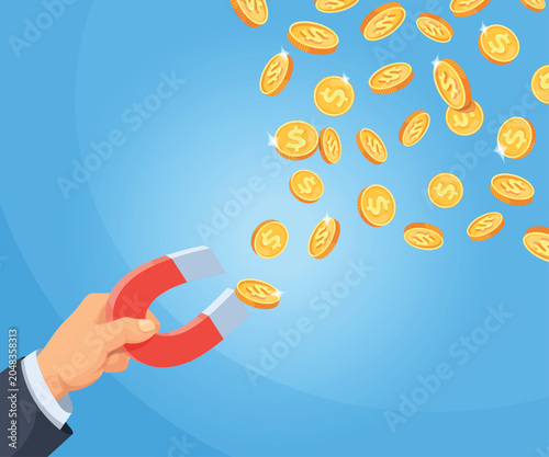 Tableau sur toile Magnet attracting money
