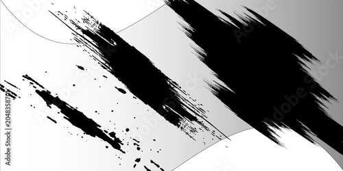 Tableau sur toile Halftone dots gradient texture grunge background pattern white and black colors