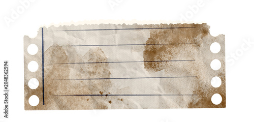 stained crinkled paper notes