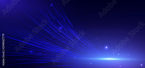 Futuristic waves lines blue background. Technology speed motion movement.