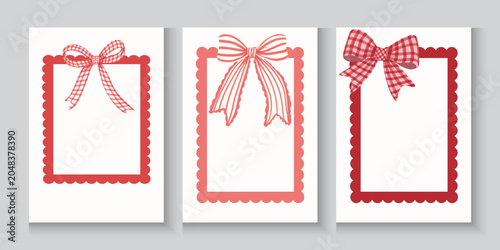 Foto Collection of romantic bow ribbon frames for invitations and greeting cards